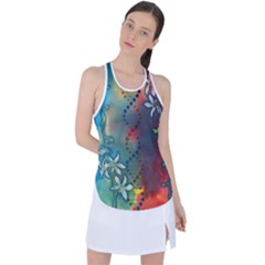 Flower Dna Racer Back Mesh Tank Top by RobLilly