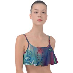 Flower Dna Frill Bikini Top by RobLilly