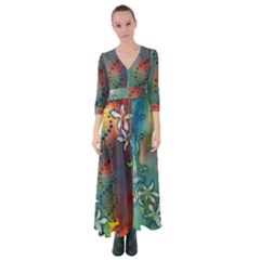 Flower Dna Button Up Maxi Dress by RobLilly