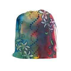 Flower Dna Drawstring Pouch (xl)