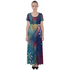 Flower Dna High Waist Short Sleeve Maxi Dress by RobLilly