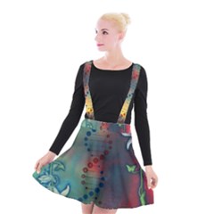 Flower Dna Suspender Skater Skirt