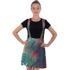 Flower Dna Velvet Suspender Skater Skirt by RobLilly