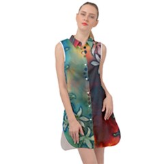 Flower Dna Sleeveless Shirt Dress