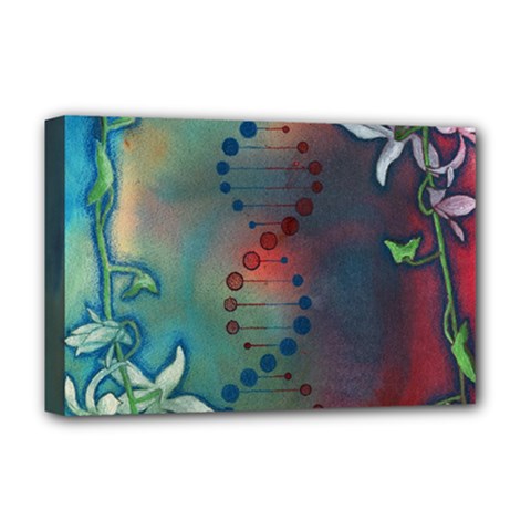 Flower Dna Deluxe Canvas 18  X 12  (stretched) by RobLilly