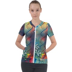 Flower Dna Short Sleeve Zip Up Jacket