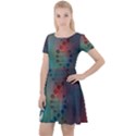 Flower Dna Cap Sleeve Velour Dress  View1