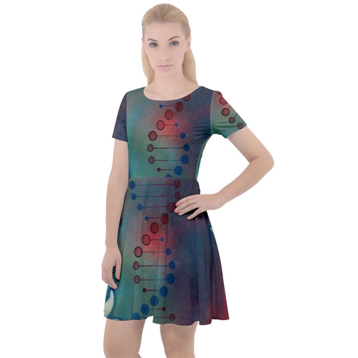 Flower Dna Cap Sleeve Velour Dress 