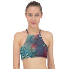 Flower Dna Racer Front Bikini Top by RobLilly