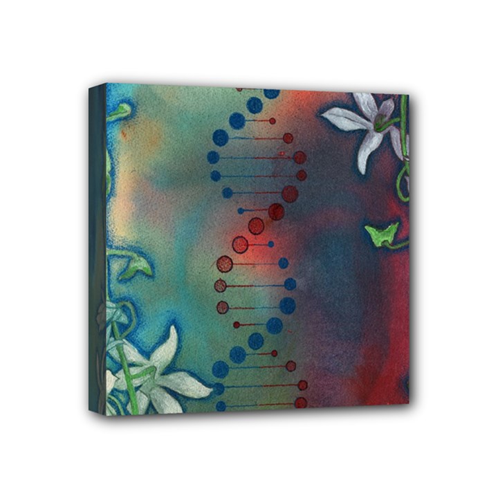 Flower Dna Mini Canvas 4  x 4  (Stretched)