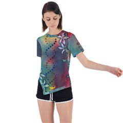 Flower Dna Asymmetrical Short Sleeve Sports Tee