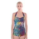 Flower Dna Boyleg Halter Swimsuit  View1