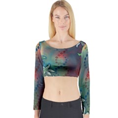 Flower Dna Long Sleeve Crop Top by RobLilly