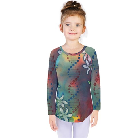 Flower Dna Kids  Long Sleeve Tee by RobLilly