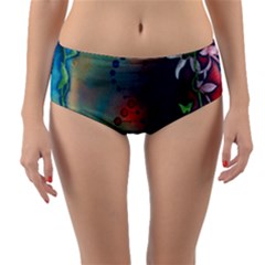 Flower Dna Reversible Mid-waist Bikini Bottoms by RobLilly