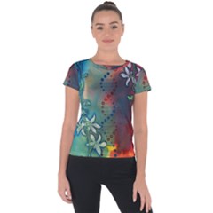 Flower Dna Short Sleeve Sports Top  by RobLilly