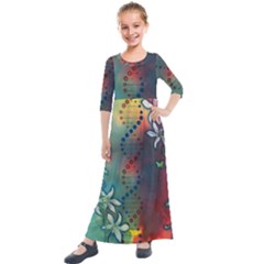 Flower Dna Kids  Quarter Sleeve Maxi Dress by RobLilly