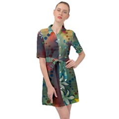 Flower Dna Belted Shirt Dress