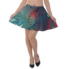 Flower Dna Velvet Skater Skirt