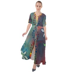 Flower Dna Waist Tie Boho Maxi Dress by RobLilly