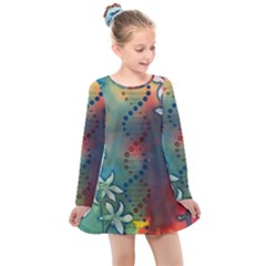 Flower Dna Kids  Long Sleeve Dress by RobLilly