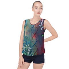 Flower Dna Bubble Hem Chiffon Tank Top by RobLilly