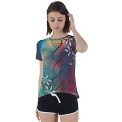 Flower Dna Short Sleeve Foldover Tee by RobLilly