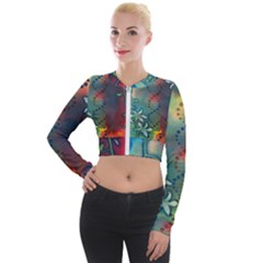 Flower Dna Long Sleeve Cropped Velvet Jacket by RobLilly