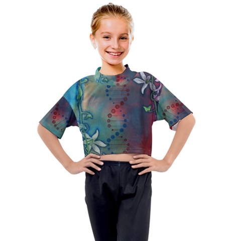 Flower Dna Kids Mock Neck Tee by RobLilly