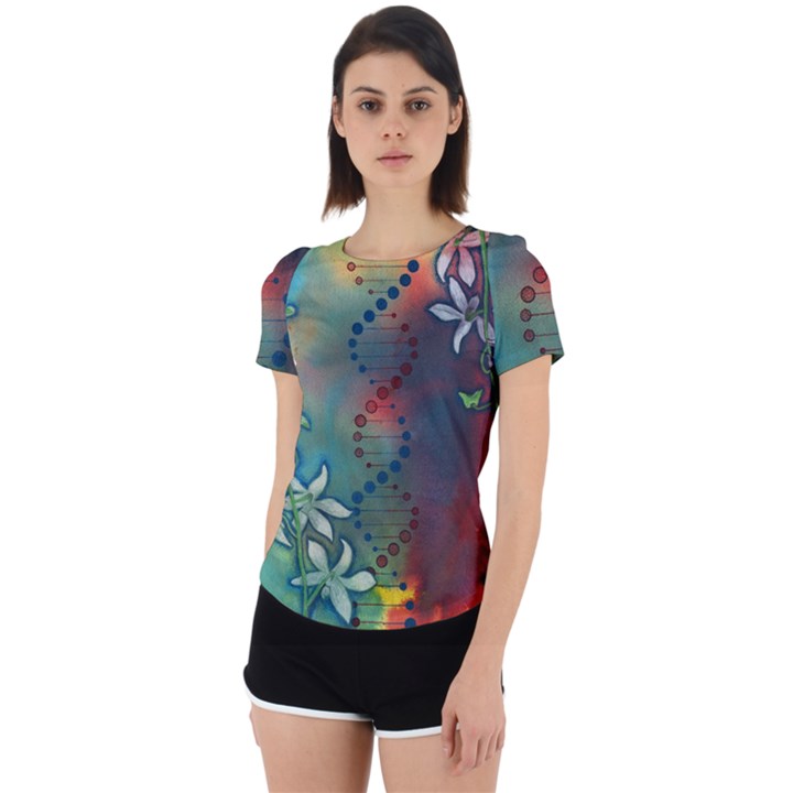 Flower Dna Back Cut Out Sport Tee