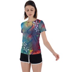 Flower Dna Back Circle Cutout Sports Tee by RobLilly