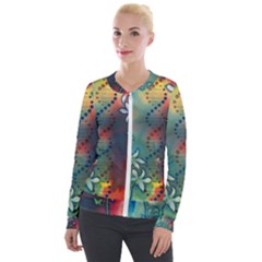 Flower Dna Velour Zip Up Jacket by RobLilly