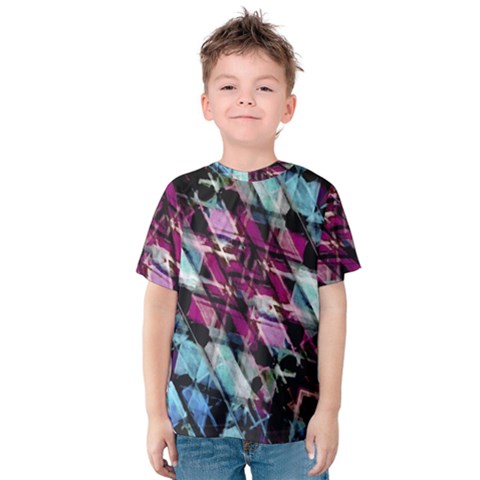 Matrix Grunge Print Kids  Cotton Tee by dflcprintsclothing