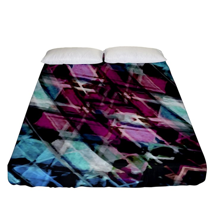 Matrix Grunge Print Fitted Sheet (Queen Size)