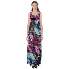 Matrix Grunge Print Empire Waist Maxi Dress by dflcprintsclothing