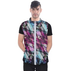 Matrix Grunge Print Men s Puffer Vest by dflcprintsclothing