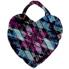 Matrix Grunge Print Giant Heart Shaped Tote by dflcprintsclothing