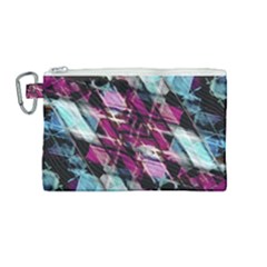 Matrix Grunge Print Canvas Cosmetic Bag (medium)