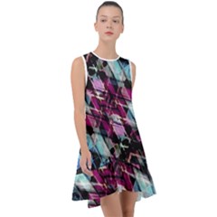 Matrix Grunge Print Frill Swing Dress by dflcprintsclothing