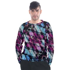 Matrix Grunge Print Men s Long Sleeve Raglan Tee