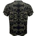 Stylized Golden Ornate Nature Motif Print Men s Cotton Tee View2