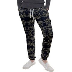 Stylized Golden Ornate Nature Motif Print Men s Jogger Sweatpants