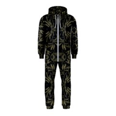 Stylized Golden Ornate Nature Motif Print Hooded Jumpsuit (kids) by dflcprintsclothing