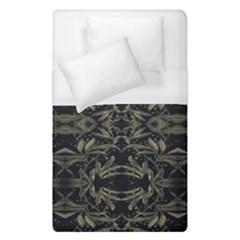 Stylized Golden Ornate Nature Motif Print Duvet Cover (single Size)