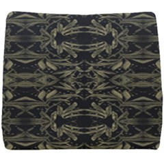 Stylized Golden Ornate Nature Motif Print Seat Cushion by dflcprintsclothing