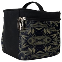 Stylized Golden Ornate Nature Motif Print Make Up Travel Bag (big)