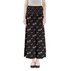 Out Word Motif Print Pattern Full Length Maxi Skirt by dflcprintsclothing