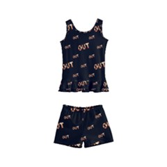 Out Word Motif Print Pattern Kids  Boyleg Swimsuit by dflcprintsclothing