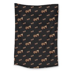 Out Word Motif Print Pattern Large Tapestry by dflcprintsclothing