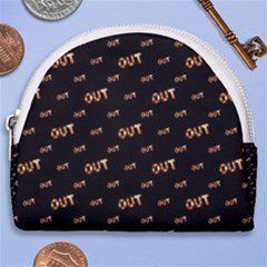 Out Word Motif Print Pattern Horseshoe Style Canvas Pouch by dflcprintsclothing